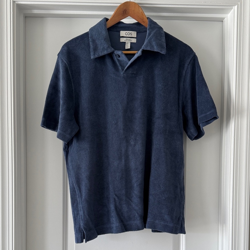COS Men's Deep Blue Polo Shirt